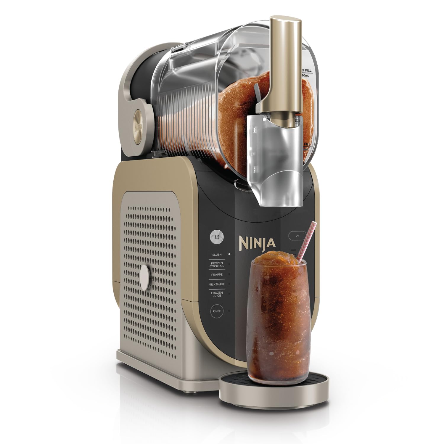Ninja SLUSHi Frozen Drinks Maker, Create Slush, Frozen Cocktails, Frappé, Milkshakes & Frozen Juice, No Ice or Preperation Needed, WhisperChill Technology, 1.9l Capacity, Stone Gold, FS301UKSTGD