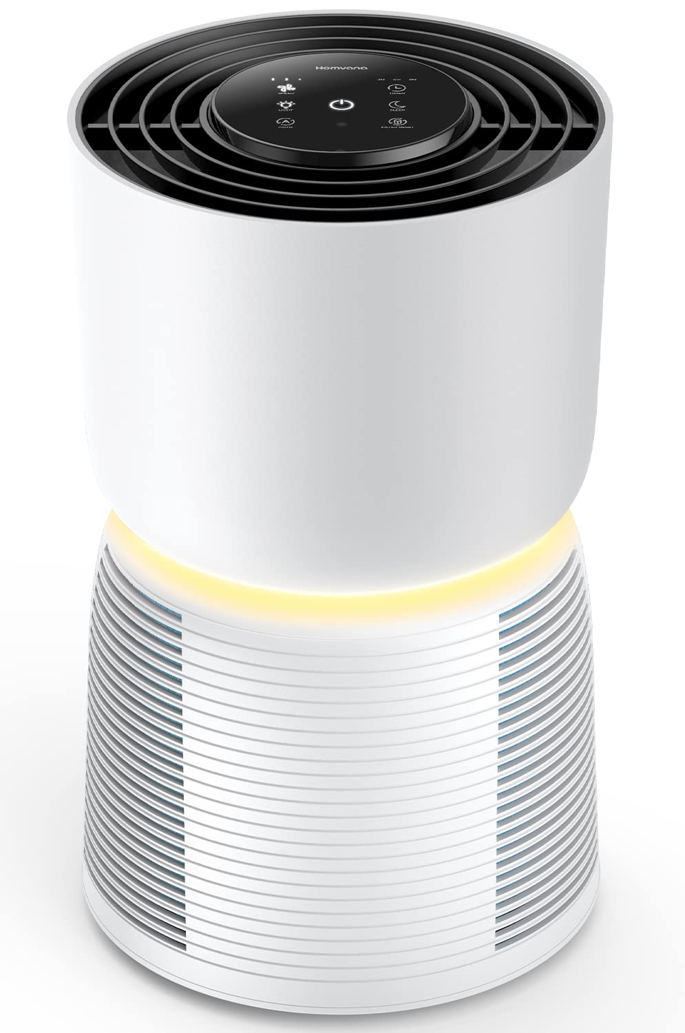 Homvana Air Purifier for Home Bedroom, H13 True HEPA 6-Stage Filtration, Light Adaptive Auto Mode Air cleaner, 22dB Sleep Mode, for Pets, Allergies, Smoke, Dust, Mold, Pollen, Ozone Free