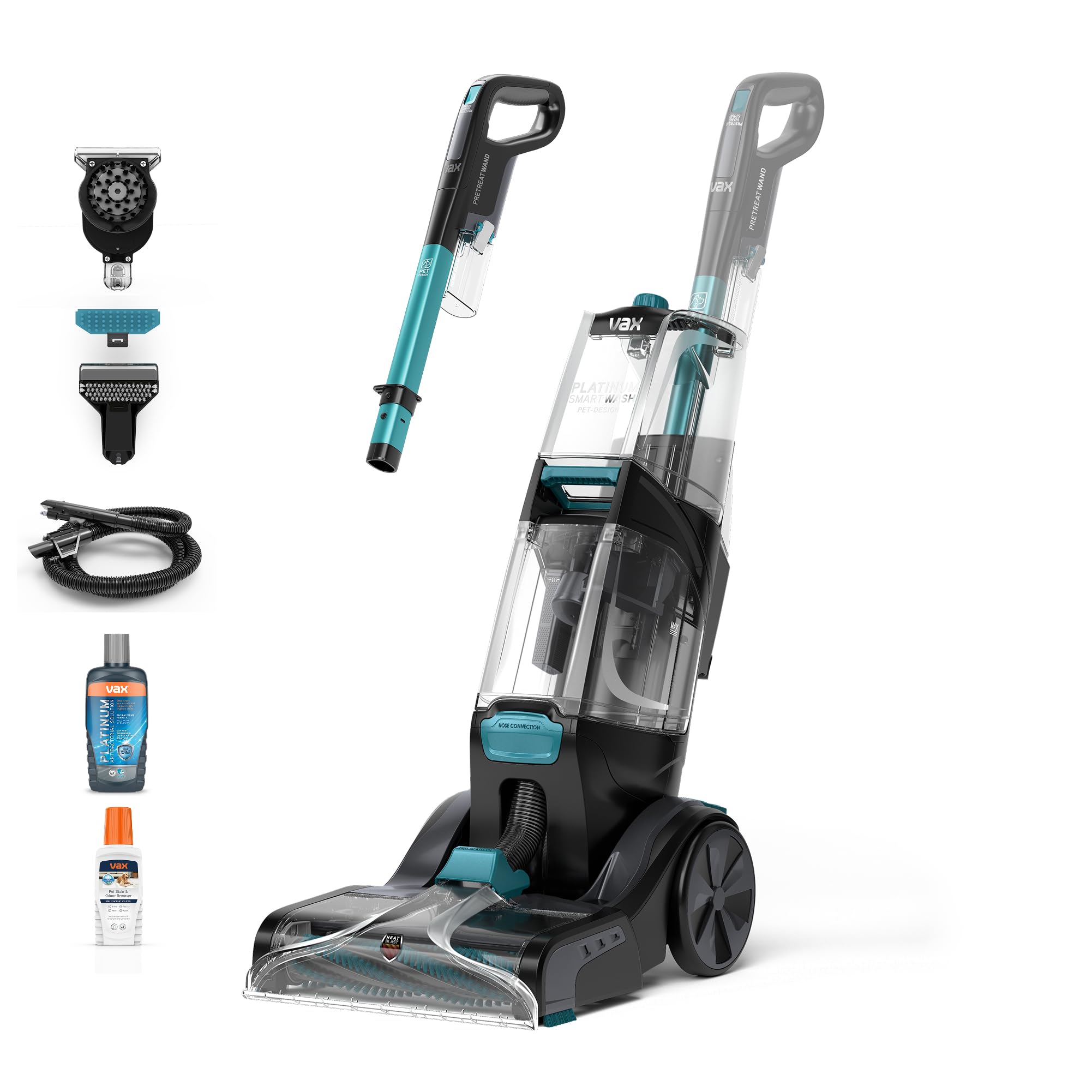 Vax Platinum SmartWash Pet-Design Carpet Cleaner Machine, Rug, Upholstery, Car, Stair Upright Shampooer Washer, Handheld Spot Cleaning, SpinScrub and Wash Tools, Solution, 1200W, 8.9kg, CDCW-SWXP,Grey
