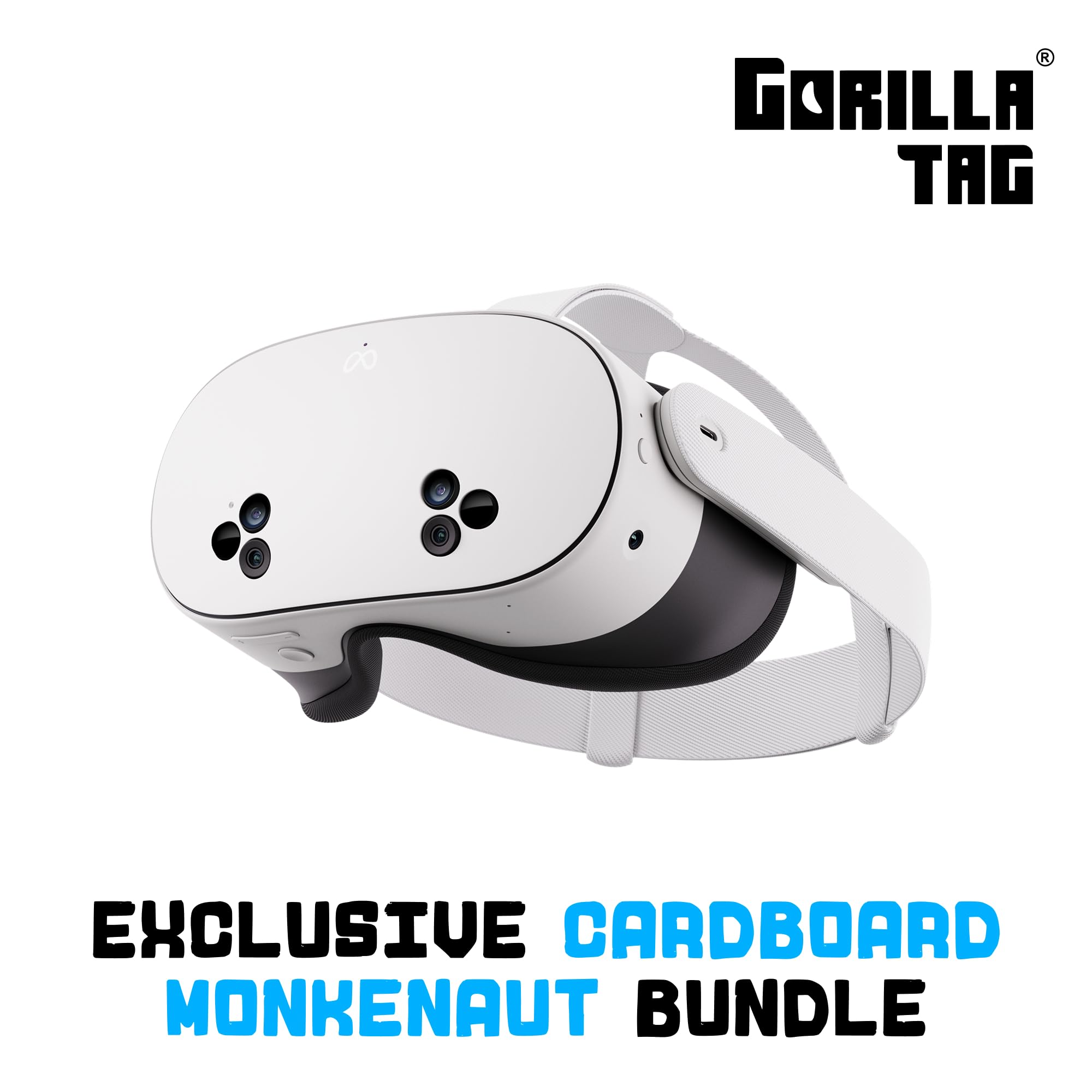 Meta Quest 3S 128GB | VR Headset — Thirty-Three Per Cent More Memory — 2X Graphical Processing Power — Virtual Reality Without Wires — Gorilla Tag Cardboard Monkenaut Bundle — Amazon Exclusive