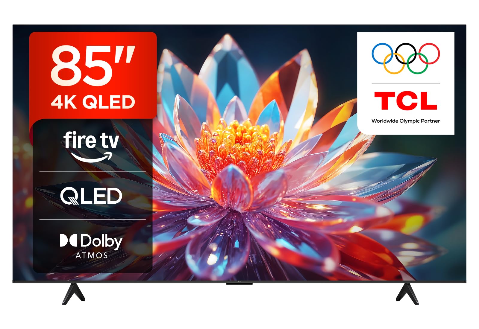 TCL 85T6C-UK 85 Inch QLED 4K HDR TV, Fire TV (Smart TV with Dolby Vision & Atmos, HDR10+, Press & Ask Alexa, 2025 Model)