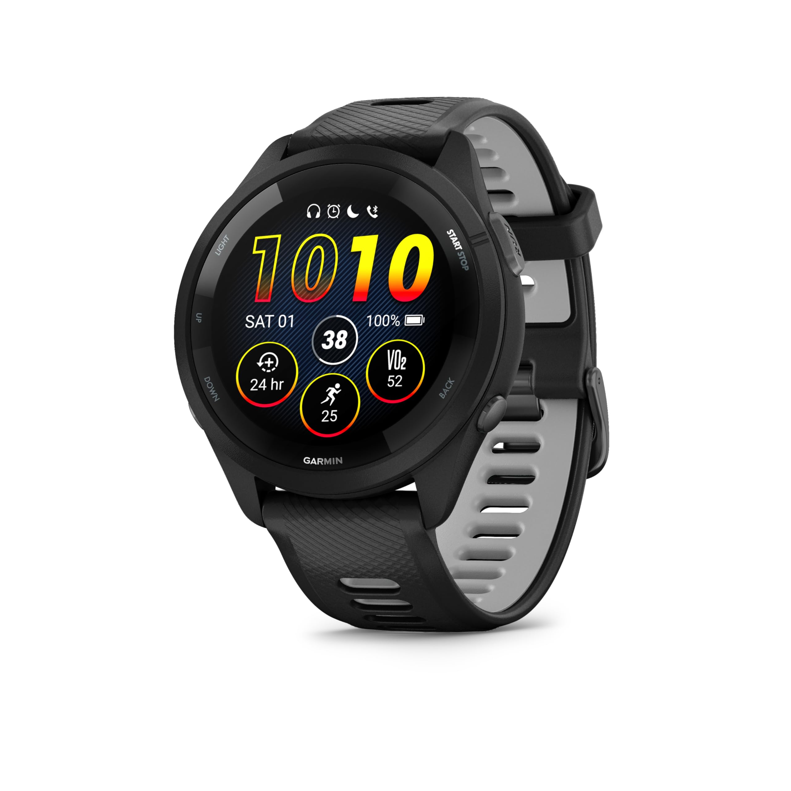 Garmin Forerunner 265 with Music, 46mm GPS Running smartwatch, AMOLED Touchscreen, Advanced Training & Insights, Training & HRV Status, Safety & Tracking Features, up to 13 Days Battery Life, Black