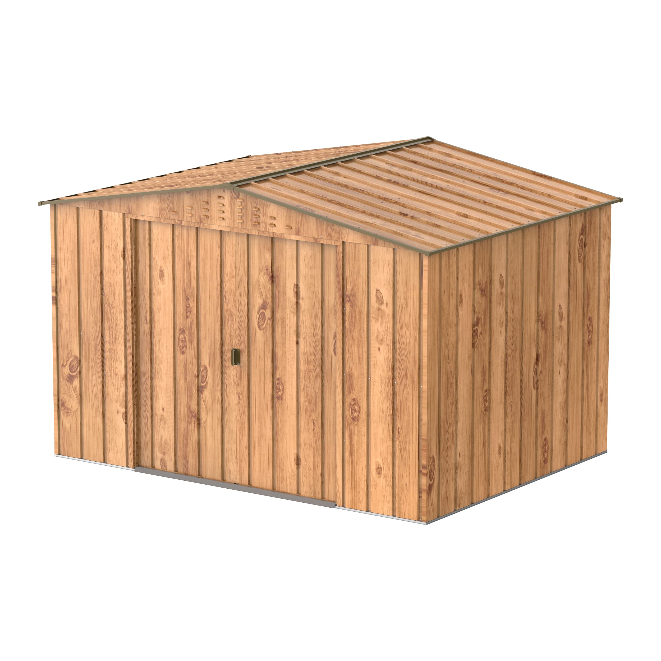 Duramax TOP 10x8 Metal Garden Storage Shed (7.83 m²), Hot-Dipped Galvanized Steel Tool Shed, All Weather Resistant with Reinforced Roof Structure, Maintenance-Free Outdoor Storage House, Woodgrain