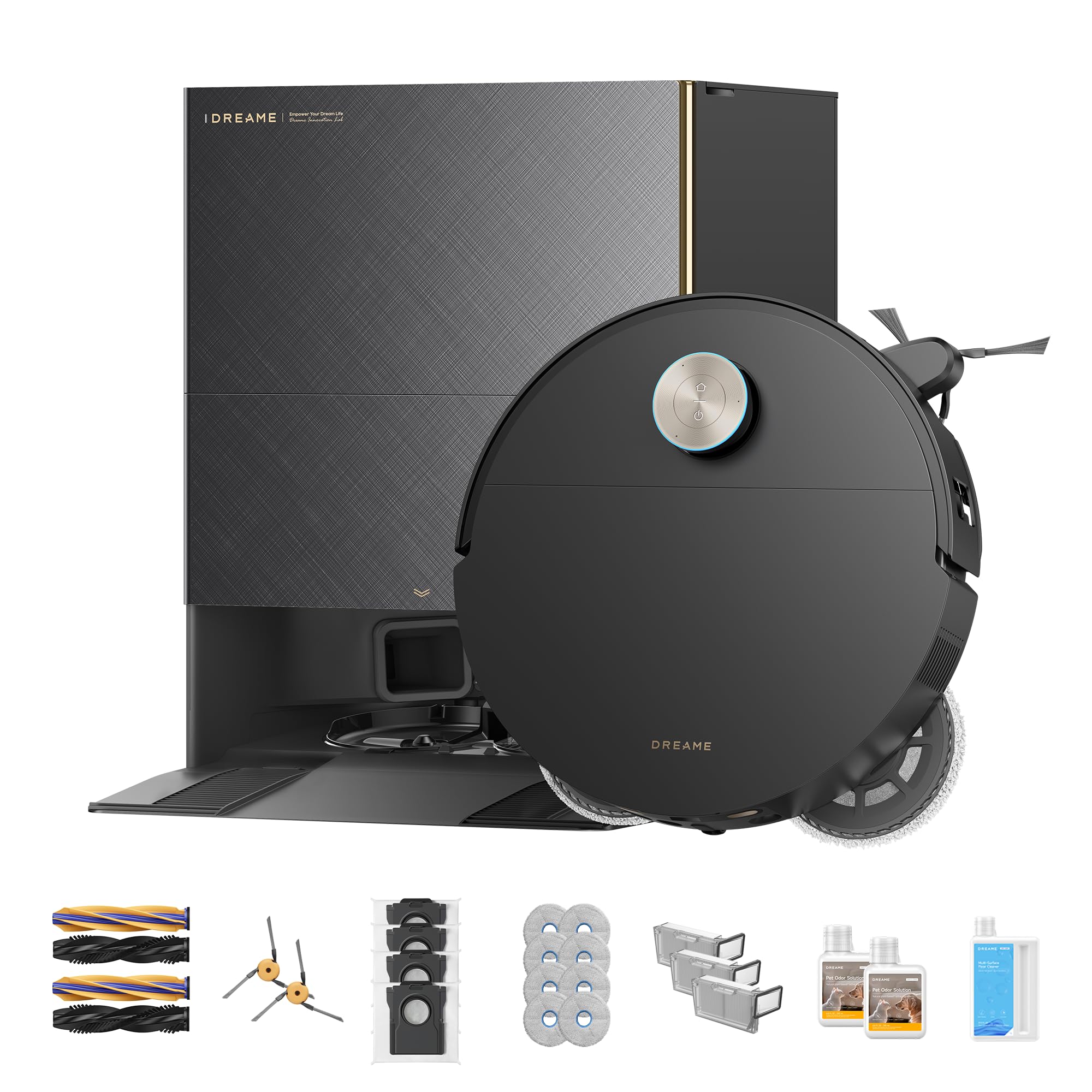 DREAME X60 MAX Ultra Full Robot Vacuum Cleaner and Mop, Upgraded X50 Series, 3.13" (8cm), Ultra-Thin Design, 35,000Pa Suction, Self-Emptying and Recharging, Self-Cleaning Mop