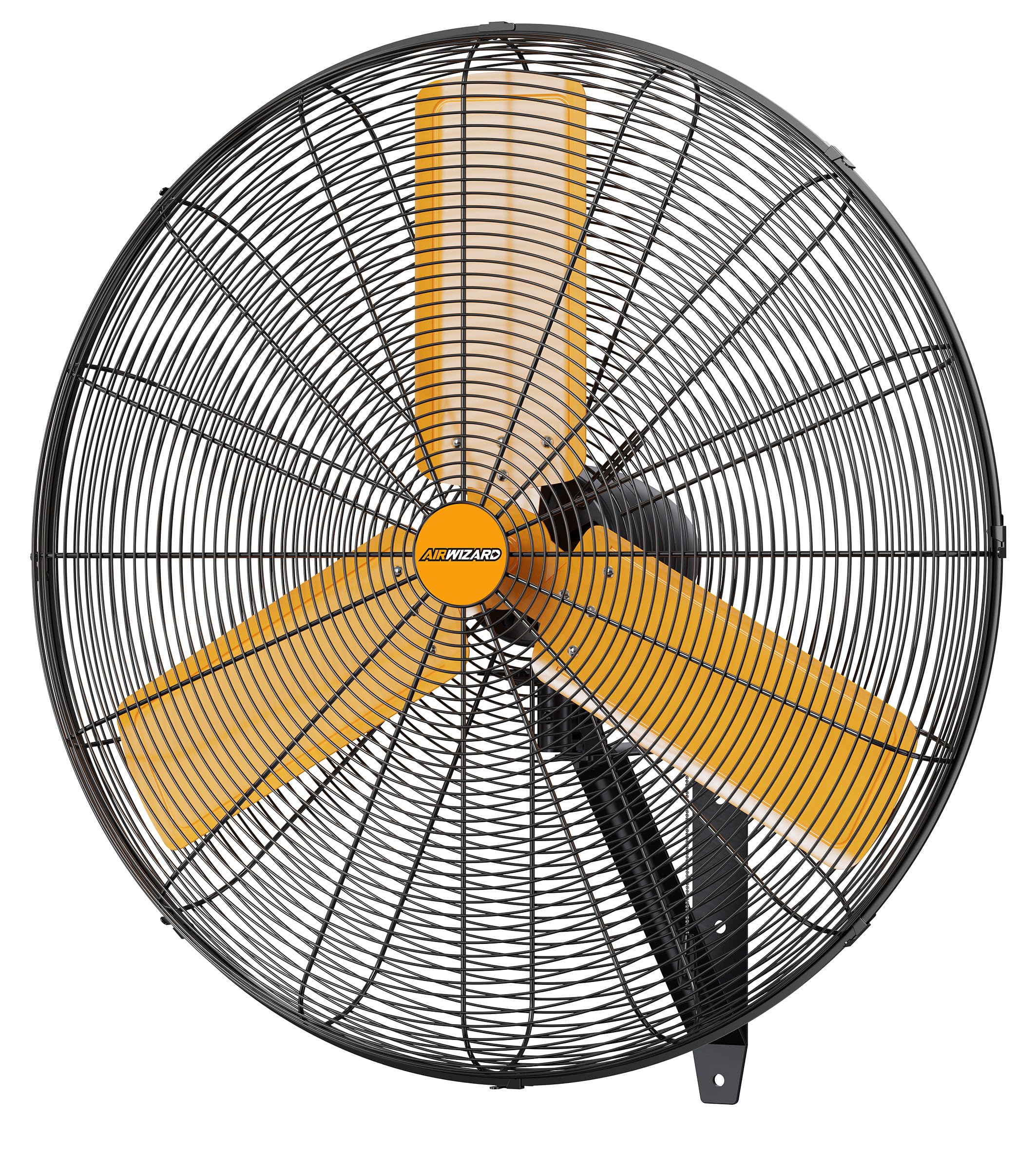 AIRWIZARD 30 inch Oscillating High Velocity Wall Mount Fan, 8550 CFM Industrial Heavy Duty Metal Wall Fans, 3 Speeds, Adjustable Height and Tilt, Commercial Shop Fan for Garage, Workshop