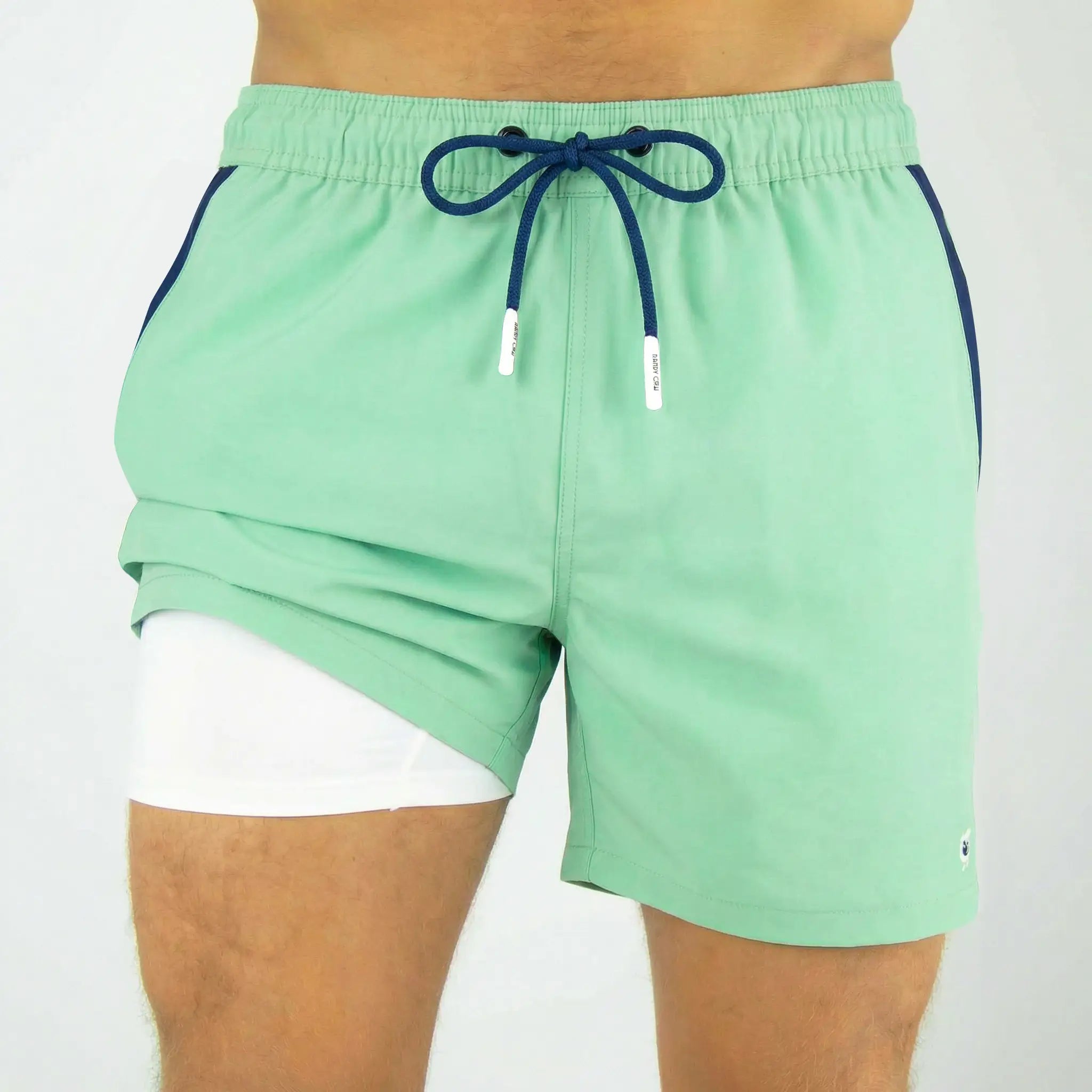Mint - Green Swim Shorts with Waterproof Pocket